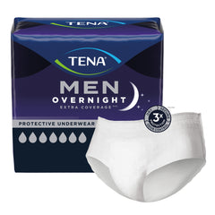 Absorbent Underwear TENA® Men Overnight Extra Coverage™ Pull On with Tear Away Seams Adult Small / Medium Male Disposable Heavy Absorbency UNDERWEAR, OVERNIGHT TENA MENSSM/MED (14/BG 4BG/CS) MK-1266022
