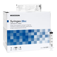 General Purpose Syringe McKesson 20 mL Luer Lock Tip Without Safety LL 20CC (100/BX 8BX/CS) MK-1266874