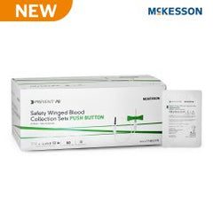 McKesson Prevent® PB Blood Collection Set 21 Gauge 3/4 Inch Needle Length Safety Needle 12 Inch Tubing Sterile BX/CS MK-1267038