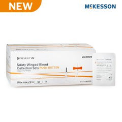 McKesson Prevent® PB Blood Collection Set 25 Gauge 3/4 Inch Needle Length Safety Needle 12 Inch Tubing Sterile BX/CS MK-1267039