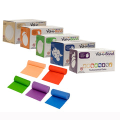 Exercise Resistance Band Set Val-u-Band® Peach / Orange / Lime / Blueberry / Plum 3 Inch X 6 Yard X-Light to X-Heavy Resistance MK-1268996