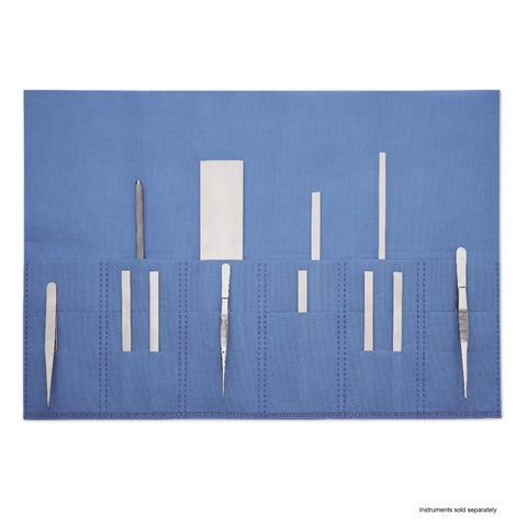 Key Surgical® Instrument Organizer Blue, 29.2 X 44.5 cm, 2 Rows of 6 Pockets with Slots in Pocket , Single Use ORGANIZER, INSTR 2X6 POCKET SLOT (100/CS)  (100/CS) MK-1271300