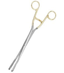 Ovum Forceps MedGyn Bierer 11 Inch Length OR / Surgical Grade Stainless Steel NonSterile Locking Finger Ring Handle Straight Serrated Tips EACH MK-1271603