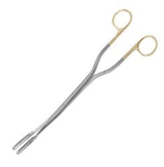 Ovum Forceps MedGyn Sopher 13 Inch Length OR / Surgical Grade Stainless Steel NonSterile NonLocking Finger Ring Handle Straight Fenestrated Serrated Oval Tips EACH MK-1271604