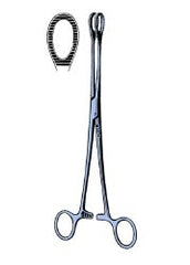 Sponge Forceps Sklar® Foerster 9-1/2 Inch Length OR / Surgical Grade Titanium NonSterile Locking Finger Ring Handle Straight Fenestrated Serrated Oval Tips EACH MK-1271953