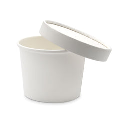 8 oz. Paper Food Container Medd Max White Disposable 8OZ (500/CS) MK-1272459