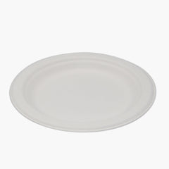 Molded Fiber Plate Medd Max White Single Use BAGASSE SUGARCANE WHT 6" (1000/CS) MK-1272461