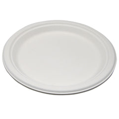 Molded Fiber Plate Medd Max White Single Use  BAGASSE SUGARCANE WHT 9" (500/CS) MK-1272462