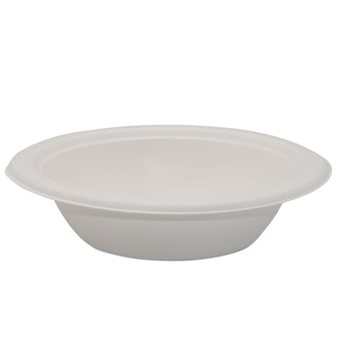12 oz. Compostable Bagasse Bowl Medd Max White Single Use FIBER BAGASSE SUGARCANE WHT 12OZ (1000/CS) MK-1272463