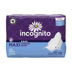 Feminine Pad Incognito® Maxi with Wings / Overnight Heavy Absorbency (28/PK 4PK/CS) MK-1276837