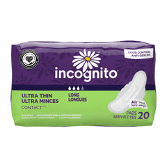 Feminine Pad Incognito® Ultra Thin Super with Winghs Heavy Absorbency WINGLONG (20/PK) MK-1276838