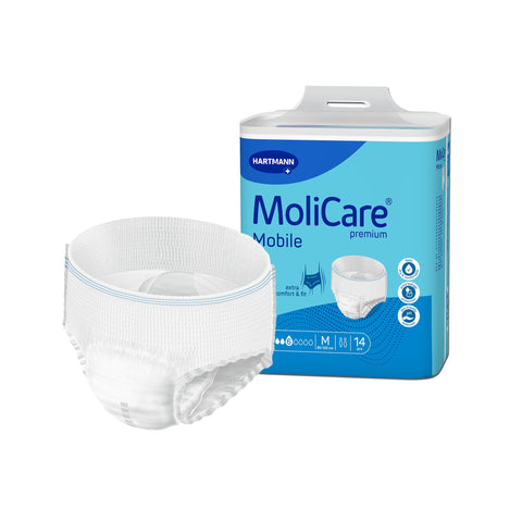 Absorbent Underwear MoliCare® premium Mobile 6D Pull On with Tear Away Seams Adult Medium Unisex Disposable Moderate Absorbency UNDERWEAR, PROT MOLICARE HVY MED 31"-47" (14/BG 3BG/CS) MK-1277388