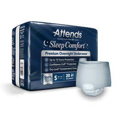 Absorbent Underwear Attends Sleep Comfort Premium Overnight Pull On with Tear Away Seams Adult Small Unisex Disposable Heavy Absorbency  INCONT SLEEP CMFRT PREM OVRNGHT SM (20/BG 4BG/CS) MK-1279246