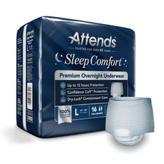 Absorbent Underwear Attends Sleep Comfort Premium Overnight Pull On with Tear Away Seams Adult Large Unisex Disposable Heavy Absorbency  INCONT SLEEP CMFRT PREM OVRNGHT LG (16/BG 4BG/CS) MK-1279248
