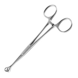 Tissue Holding Forceps Sklar® Babcock 12 Inch Length OR / Surgical Grade German Stainless Steel NonSterile Locking Finger Ring Handle Straight Delicate, Fenestrated Triangular Tips EACH MK-1279848