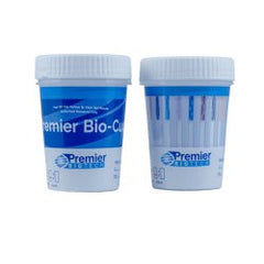 Drugs of Abuse Test Kit Premier Bio-Cup AMP500, BAR300, BUP10, BZO300, COC150, FEN1, mAMP/MET500, MDMA500, MOR300, MTD300, OXY100, PCP25, THC50, TML100 (pH, OX, SG) 25 Tests CLIA Waived CASE OF 25 MK-1280416