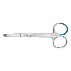 Stitch Scissors BioBlue Littauer 4-1/2 Inch Length Floor / Office Grade Stainless Steel Sterile Finger Ring Handle Straight Blunt Tip / Blunt Tip CASE OF 25 MK-1281412