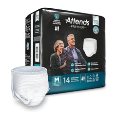 Absorbent Underwear Attends® Premier Pull On with Tear Away Seams Adult Medium Unisex Disposable Heavy Absorbency PREMIER ATTENDS MED(14/BG 4BG/CS) MK-1281871
