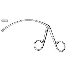 Tendon Pulling Forceps Jarit® Carol 5-1/2 Inch Length OR / Surgical Grade German Stainless Steel NonSterile NonLocking Finger Ring Handle Curved Blunt Serrated Tips EACH MK-1282649
