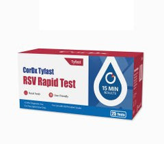 Respiratory Test Kit CorDx Tyfast Respiratory Syncytial Virus Test (RSV) 25 Tests CLIA Waived BOX OF 25 MK-1283266