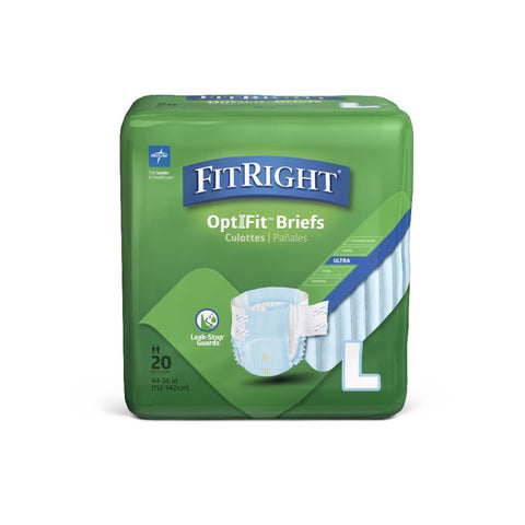 Incontinence Brief Fit Right Ultra Adult Large Unisex Disposable Heavy Absorbency  48-56" (5/BG 16BG/CS) MK-1283345