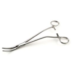 Hysterectomy Forceps Sklar® Z-Type 12 Inch Length OR / Surgical Grade German Stainless Steel NonSterile Locking Finger Ring Handle Angled Blunt Serrated Tips EACH MK-1284840