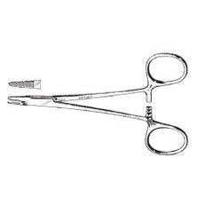 Needle Holder Jarit® Carb-Bite Hegar-Baumgartner 5-7/8 Inch Length 2,500 Teeth Per Square Inch Tips Finger Ring Handle Each MK-1285206