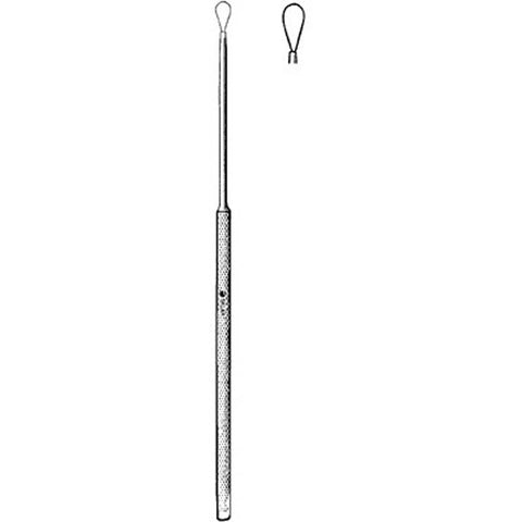 Ear Curette Sklar® Billeau 6-1/2 Inch Length Round Knurled Handle Medium Tip Flexible Oval Loop Tip Each MK-128873