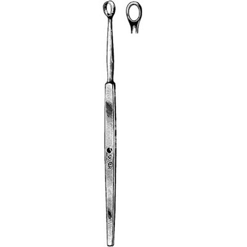 Dermal Curette Sklar® Fox 5-1/2 Inch Length Solid Flat Handle 5 mm Tip Straight Fenestrated Oval Tip Each MK-129796