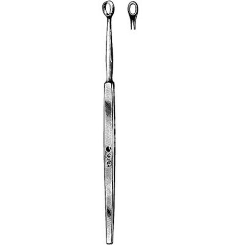 Dermal Curette Sklar® Fox 5-1/2 Inch Length Solid Flat Handle 3 mm Tip Straight Fenestrated Oval Tip Each MK-135985