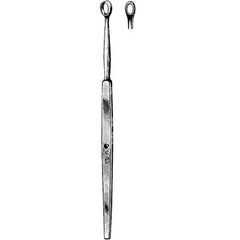 Dermal Curette Sklar® Fox 5-1/2 Inch Length Solid Flat Handle 3 mm Tip Straight Fenestrated Oval Tip Each MK-135985