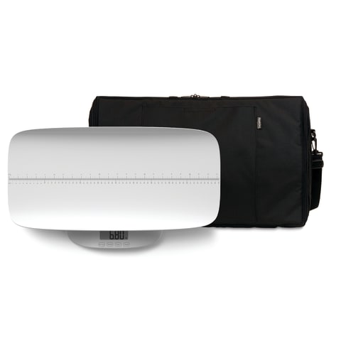 marketlab Hopkins Digital Baby Scale with Height Measure • 14"W x 23.6"L x 3.6"H, Digital Baby Scale and Case 1 / each