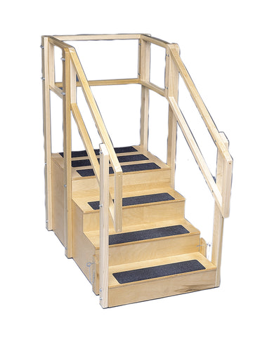 Training stairs, straight, 4 steps with platform, 55" L x 30" W x 54" H - FE-15-4200