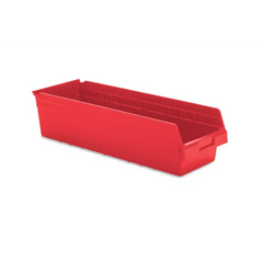 marketlab 6 Inch High Shelf Bins 8.375"W x 23.625"D Red 1 / each