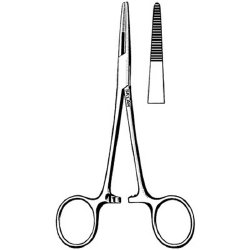 Hemostatic Forceps Sklar® Kelly 5-1/2 Inch Length OR / Surgical Grade German Stainless Steel NonSterile Locking Finger Ring Handle Straight Serrated Tips EACH MK-157544
