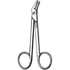 Wire Cutting Scissors Sklar® 4-3/4 Inch Length OR / Surgical Grade German Stainless Steel NonSterile Finger Ring Handle Angled Sharp Tip / Sharp Tip EACH MK-167589
