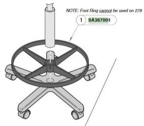 Midmark Foot Ring Exam Stool - M-186304-1596 | Each