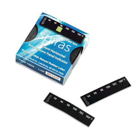 marketlab Spiras, Horizontal Forehead Thermometer Temperature Indicators 94–104°F 100 / pk