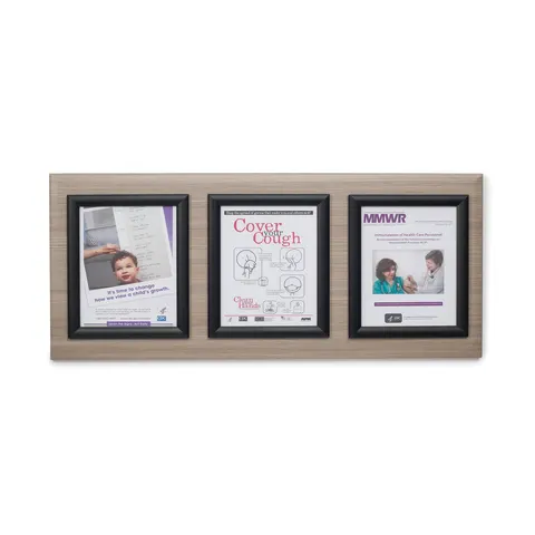 Marketlab Message Board Panel • Black Frame, Triple • 35"W x 16"H 1 / each