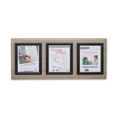 Marketlab Message Board Panel • Black Frame, Triple • 35"W x 16"H 1 / each