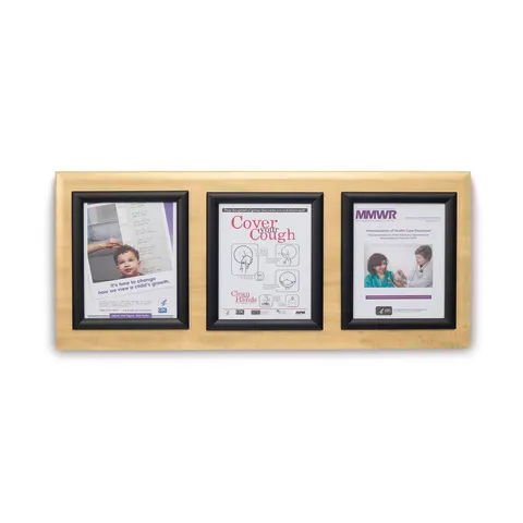 Marketlab Message Board Panel • Black Frame, Triple • 35"W x 16"H 1 / each