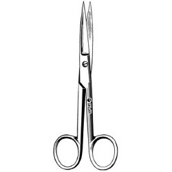 Operating Scissors Sklar® 4-1/2 Inch Length OR / Surgical Grade German Stainless Steel NonSterile Finger Ring Handle Straight Sharp Tip / Sharp Tip EACH MK-201992
