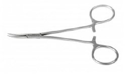 Mosquito Forceps Centurion® 5 Inch Length Floor / Office Grade Stainless Steel Sterile Locking Finger Ring Handle Curved Serrated Tips CASE OF 20 MK-223638