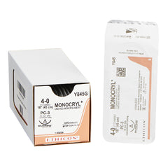 Absorbable Suture with Needle Monocryl™ Poliglecaprone PC-3 3/8 Circle Precision Conventional Cutting Needle Size 4-0 Monofilament (12/BX) MK-227218
