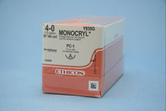 Absorbable Suture with Needle Monocryl™ Poliglecaprone PC-1 3/8 Circle Precision Conventional Cutting Needle Size 4-0 Monofilament (12/BX) MK-227899