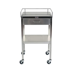 market leb Stainless Steel Utility Table w/Drawer and Guardrail each ML23442