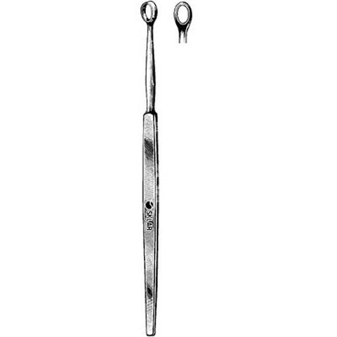 Dermal Curette Sklar® Fox 5-1/2 Inch Length Solid Flat Handle 4 mm Tip Straight Fenestrated Oval Tip Each MK-252857