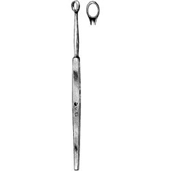 Dermal Curette Sklar® Fox 5-1/2 Inch Length Solid Flat Handle 6 mm Tip Straight Fenestrated Oval Tip Each MK-252858