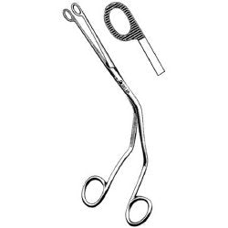 Catheter Forceps Sklar® Magill 10 Inch Length OR / Surgical Grade German Stainless Steel NonSterile NonLocking Finger Ring Handle Straight Fenestrated Serrated Oval Tips EACH MK-252867