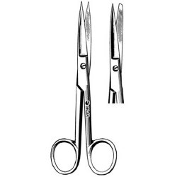 Operating Scissors Sklar® 4-1/2 Inch Length OR / Surgical Grade German Stainless Steel NonSterile Finger Ring Handle Straight Sharp Tip / Blunt Tip EACH MK-252907